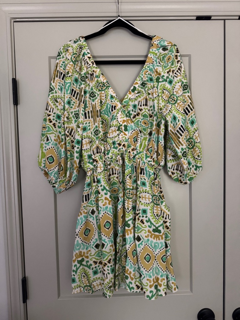 Green Patterned Spring Romper